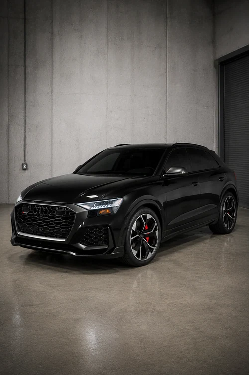 Audi RS Q8 exterior front 3/4 view — Axel Luxury Chicago