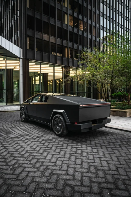 Tesla Cybertruck - Satin Black exterior rear view — Axel Luxury Chicago