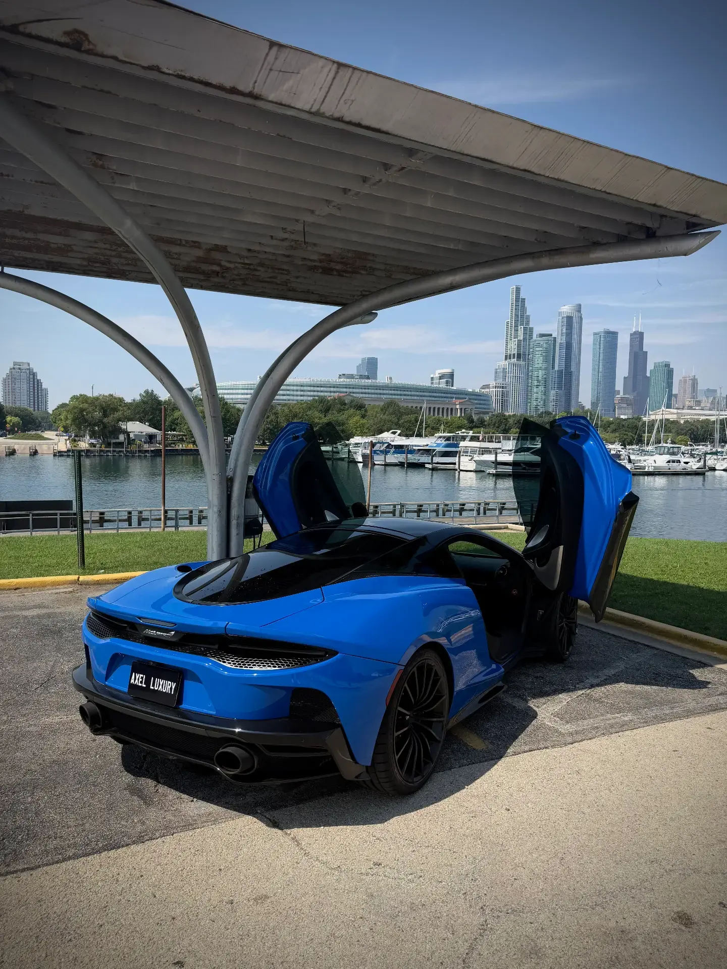 McLaren GT exterior rear 3/4 view — Axel Luxury Chicago