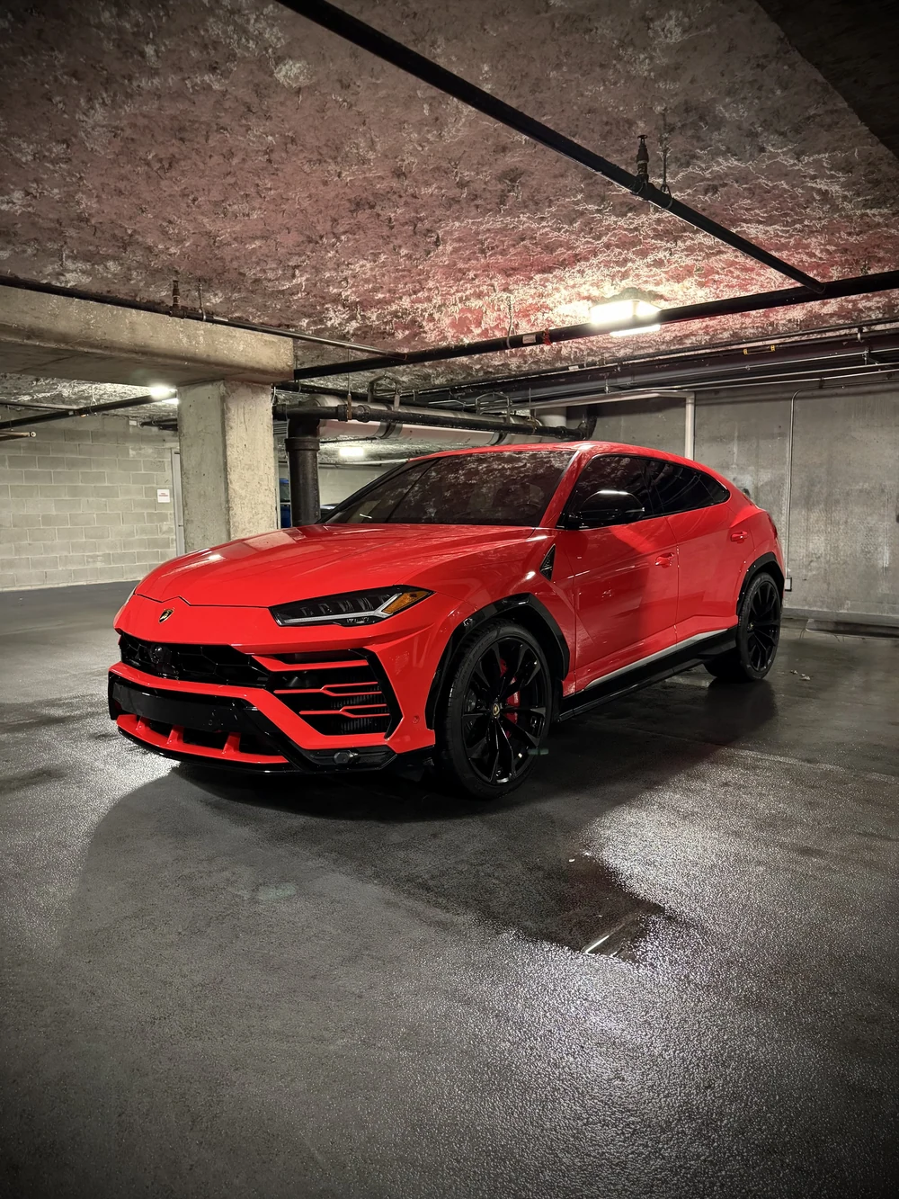 Red Lamborghini Urus, a popular Chicago prom night rental from Axel Luxury